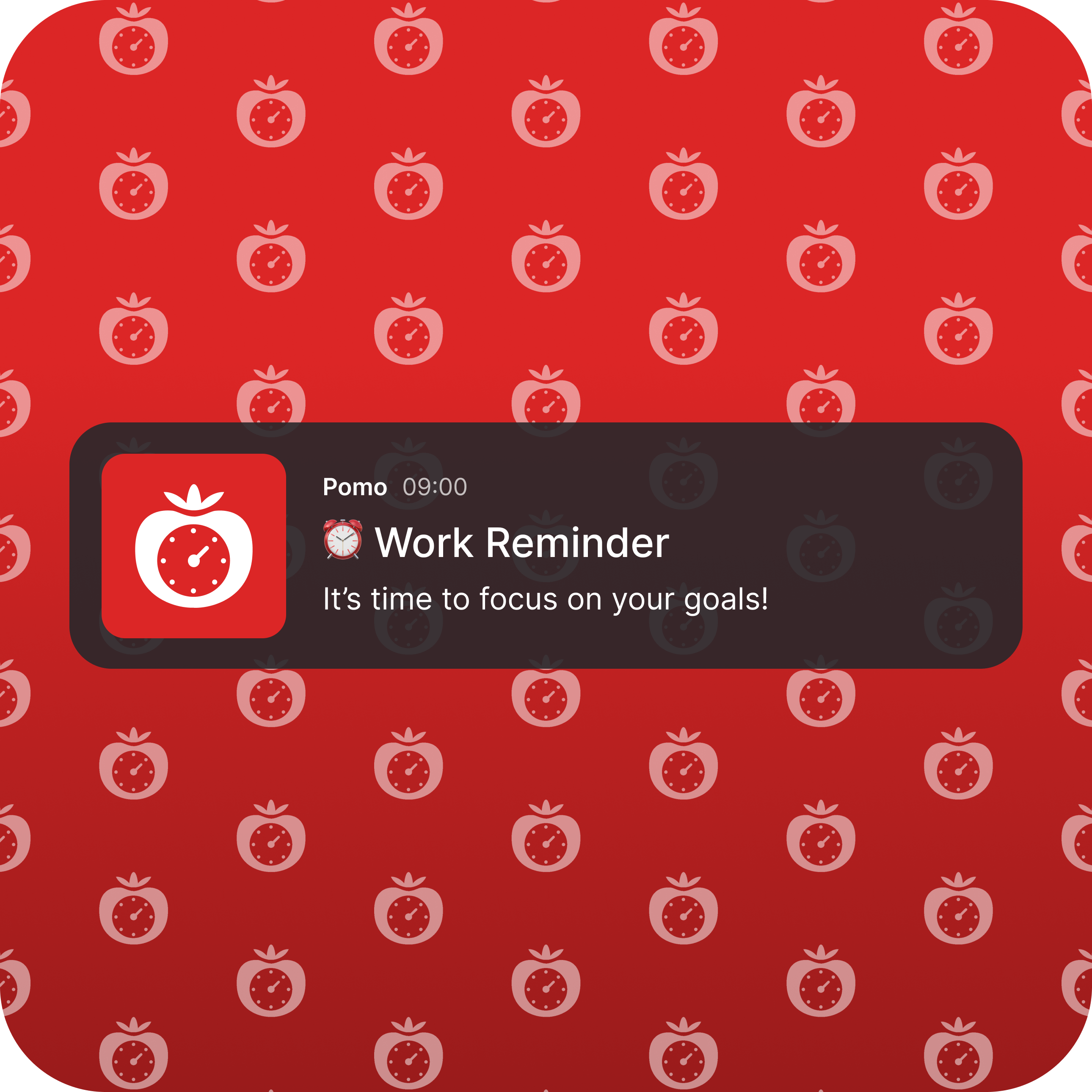 Card displaying the feature : Customizable Work Reminders
